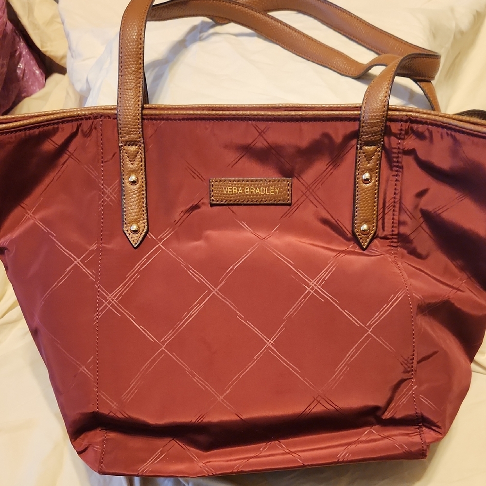 Vera Bradley Maroon and Brown Tote